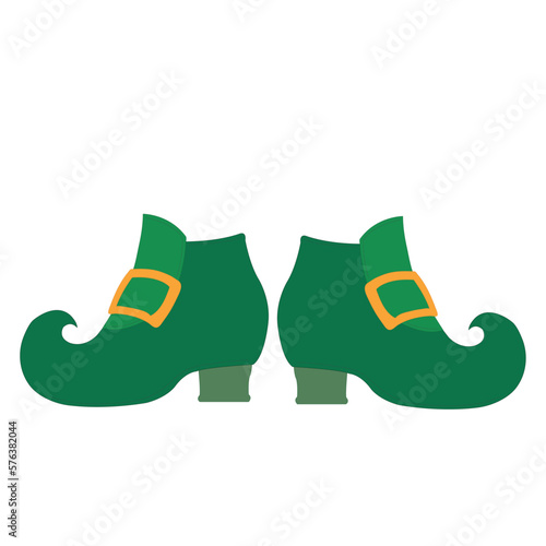 Icono de zapatos de leprechaun verdes. Vector