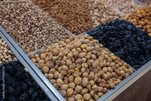 Dried fruits and nuts on lo...