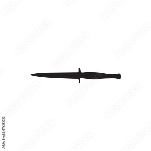 Stiletto knife silhouette vector icon