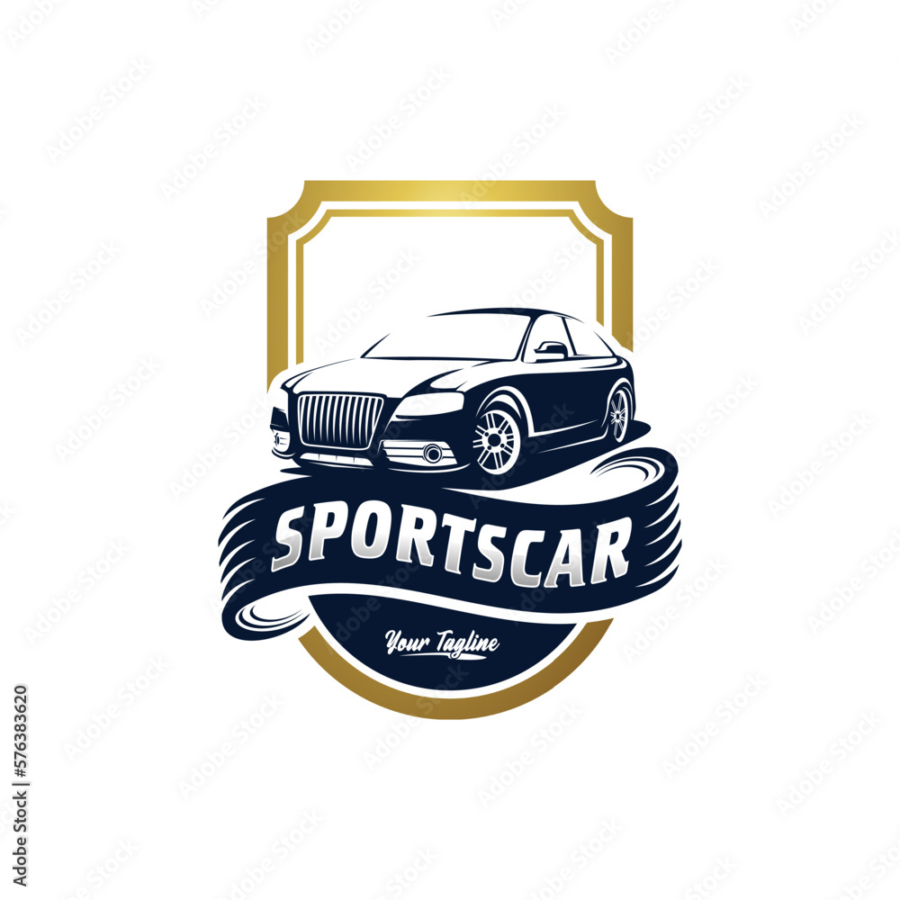 Obraz premium Vintage Sport Car Vector Logo Template