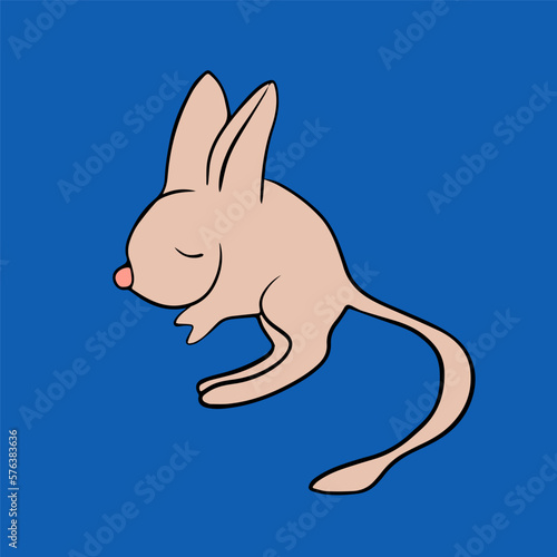 Vector isolated illustration of the animal dipus. photo
