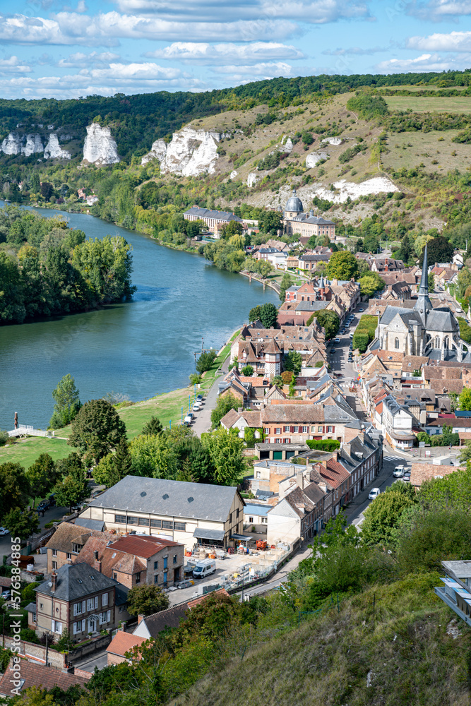 the nature of the village of les andelys with the river seine
