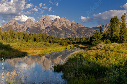 Tetons Refelcted in a Quiet Stretch of the Snake River photo