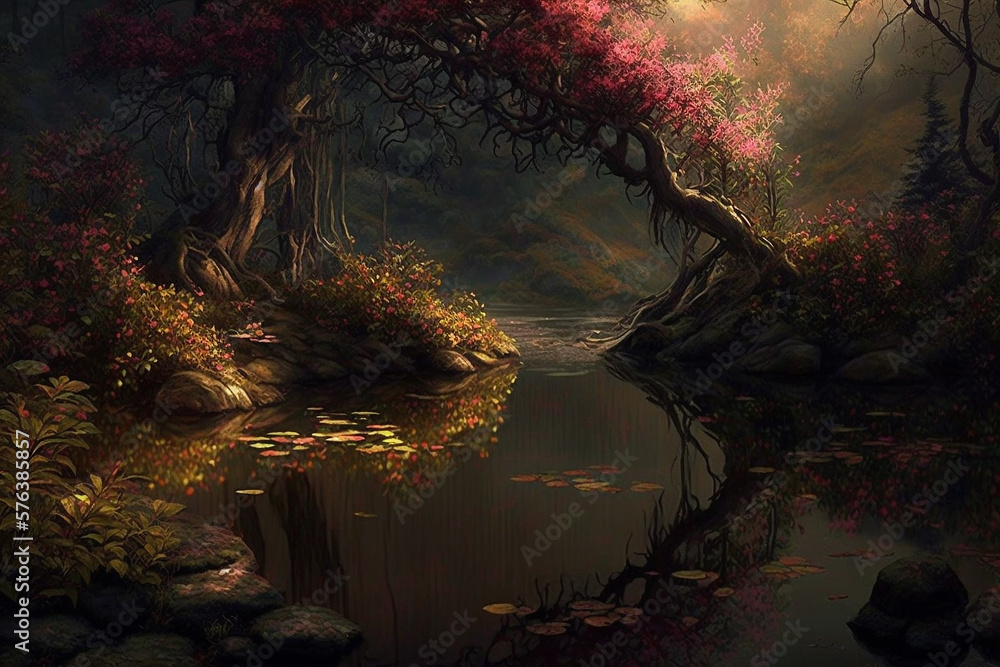 Fototapeta premium Translation of Bliss through Colors and Nature Scenics