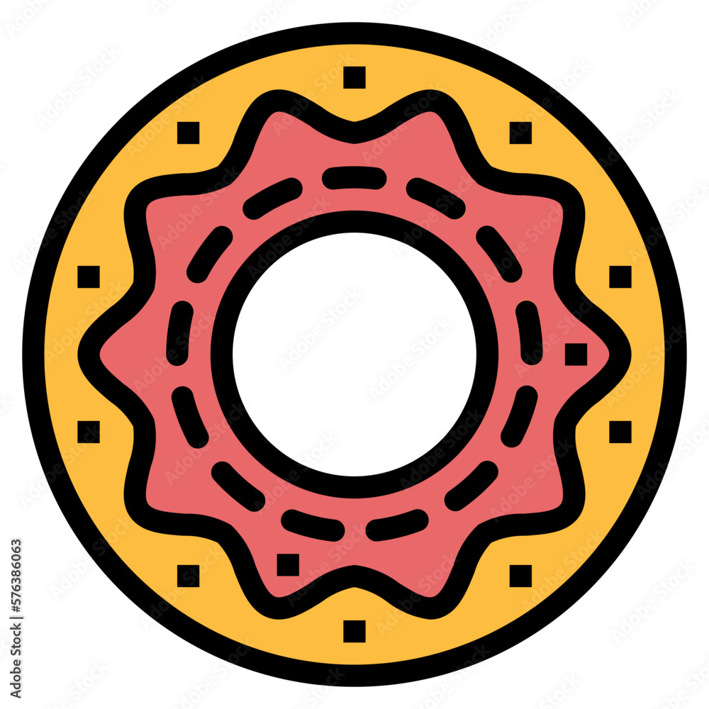 donut filled outline icon style donut filled outline icon style