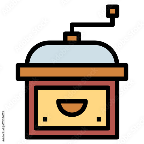 coffee grinder filled outline icon style