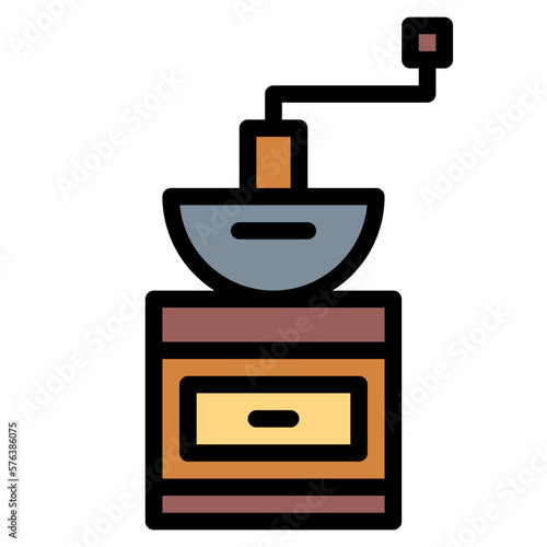 coffee grinder filled outline icon style