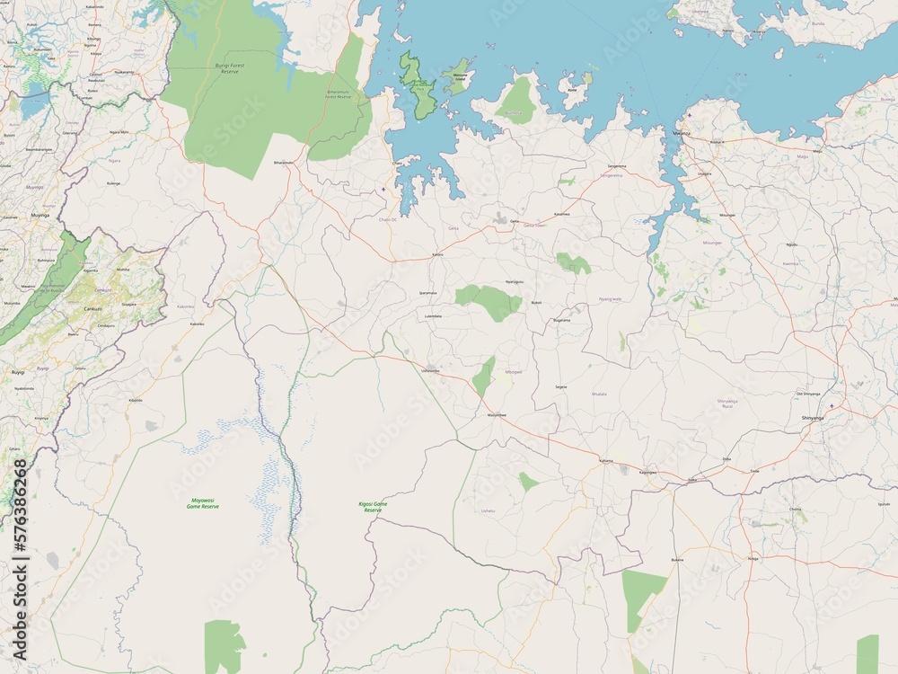 Fototapeta premium Geita, Tanzania. OSM. No legend