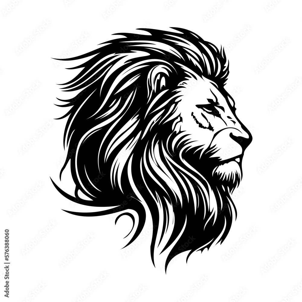 Lion Face, Silhouettes Lion Face SVG, black and white lion vector Lion Face, Silhouettes Lion Face SVG, black and white lion vector
