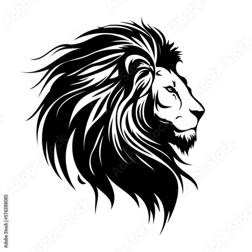 Lion Face, Silhouettes Lion Face SVG, black and white lion vector