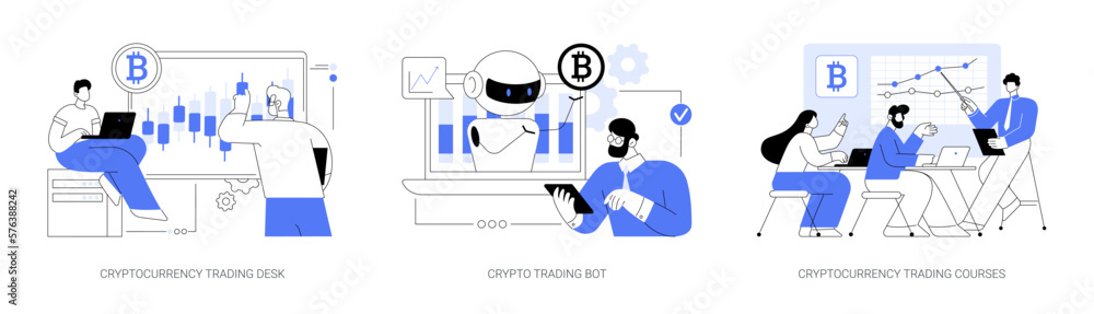 Fototapeta premium Digital tokens abstract concept vector illustrations.