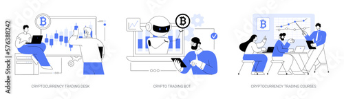 Digital tokens abstract concept vector illustrations.