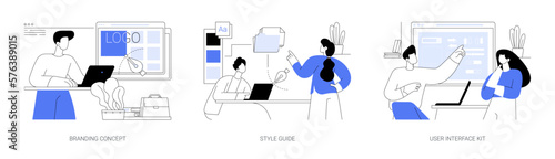 UI design abstract concept vector illustrations.