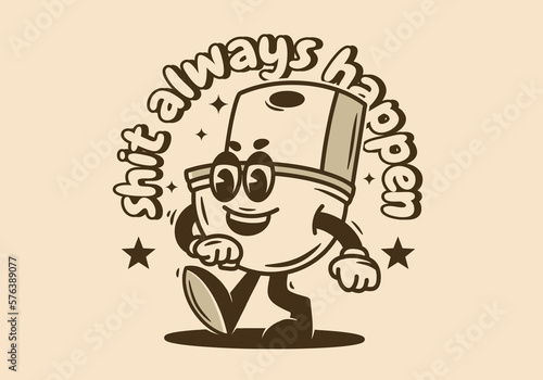 Mascot character design of a walking toilet