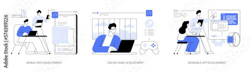 Back end engineering abstract concept vector illustrations.