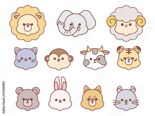 かわいい動物達のデフォルメイラスト