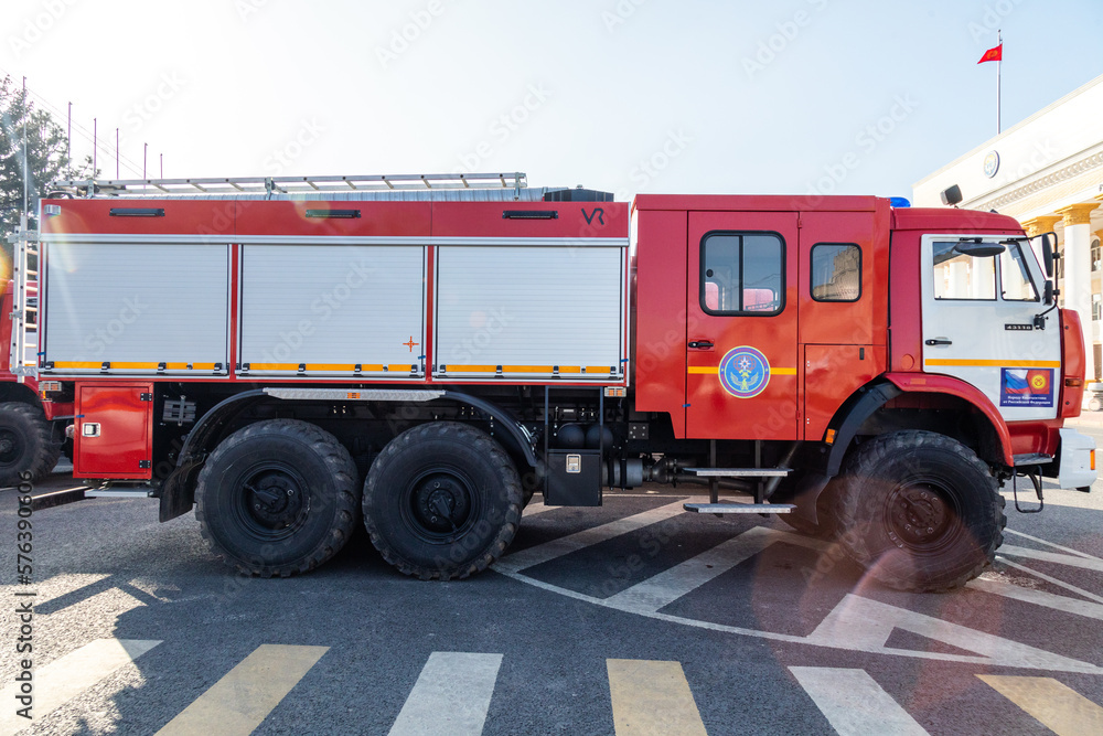 Bishkek, Kyrgyzstan - February 28, 2023: Ministry of Emergency