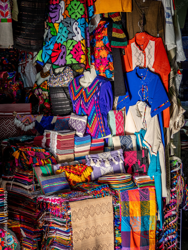 Colorful clothes on the stall