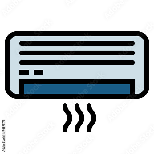 air conditioner filled outline icon style