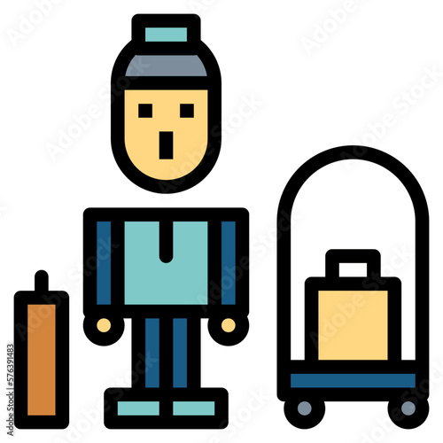 bellboy filled outline icon style