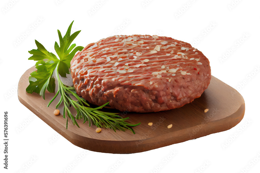 Steak haché de viande rouge de bœuf cru, fond transparent, image détouré Steak haché de viande rouge de bœuf cru, fond transparent, image détouré