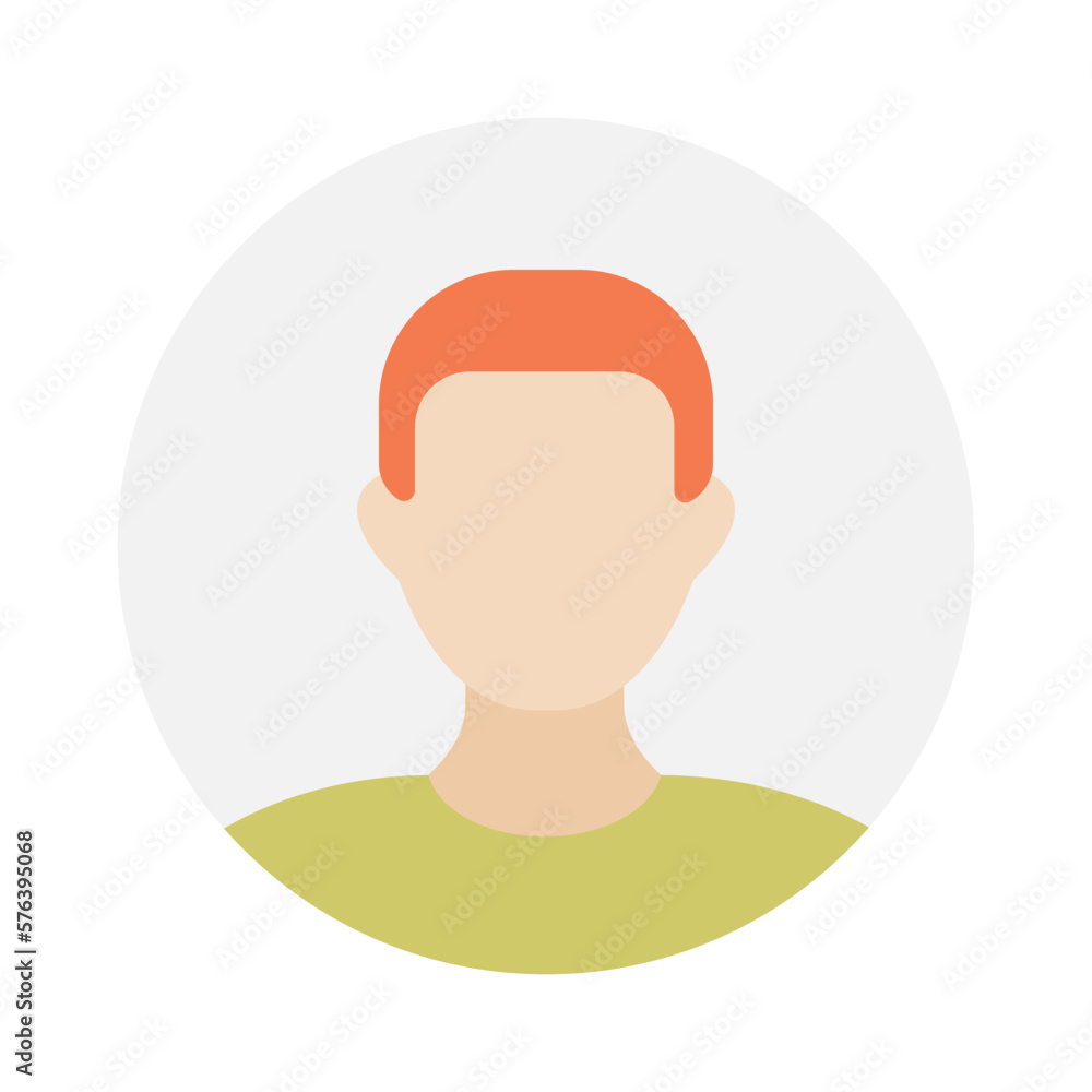 Empty face icon avatar with red hair. Vector illustration. Empty face icon avatar with red hair. Vector illustration.