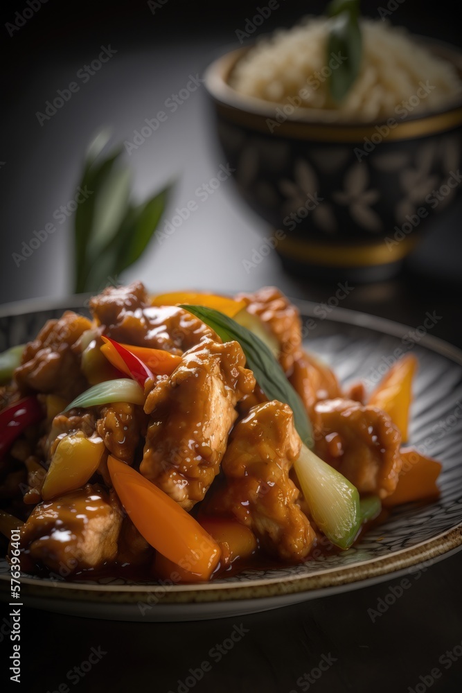 Braised chicken pieces with sweet and sour sauce Braised chicken pieces with sweet and sour sauce