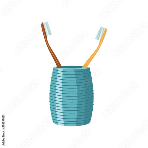 Vector illustration of toothbrush cup.