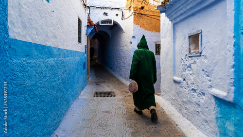 street in the old town of chefchaouen  © salmane