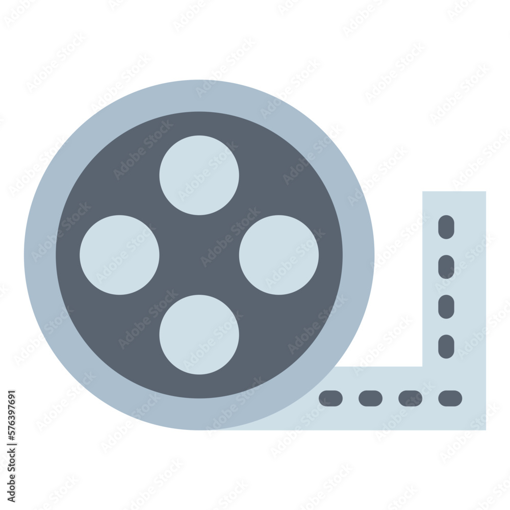 film reel flat icon style