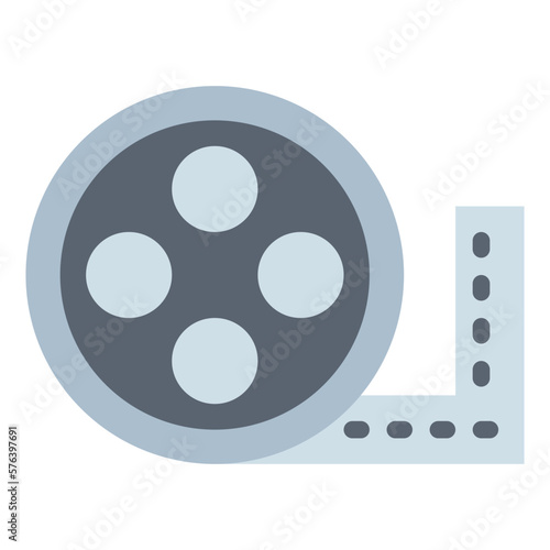 film reel flat icon style