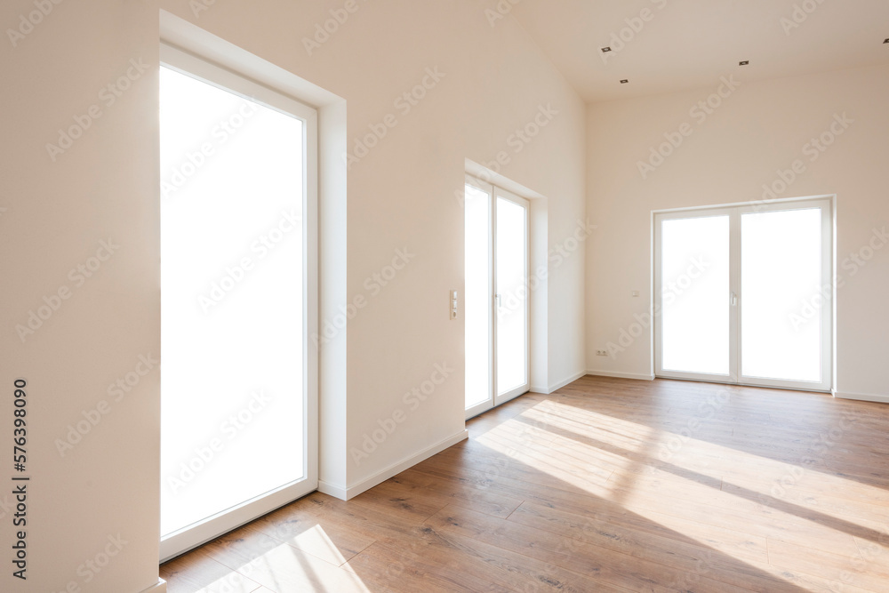 Obraz premium empty room with open window for view to nature