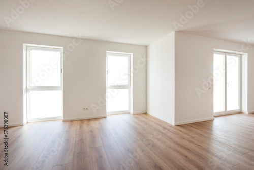 empty room with open window for view to nature
