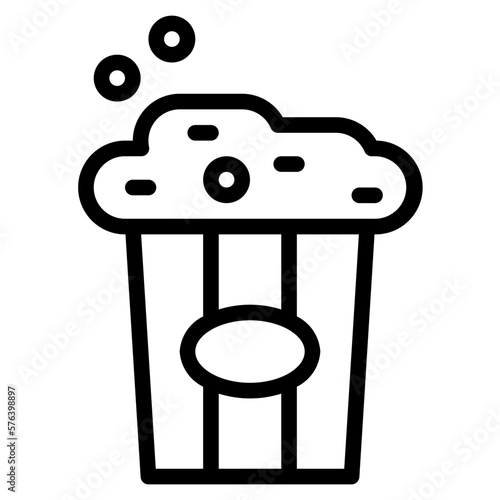 popcorn line icon style