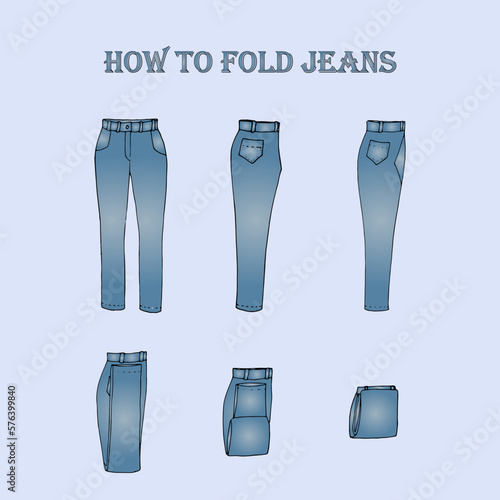 How to fold jeans pants. Jeans pants