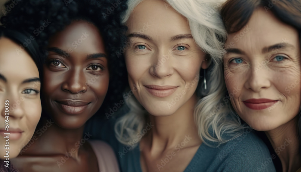 Women of the World: United in Strength. Generative AI illustration. Women of the World: United in Strength. Generative AI illustration.