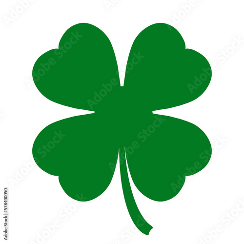 Fototapeta Good luck four leaf clover flat icon for apps and websites