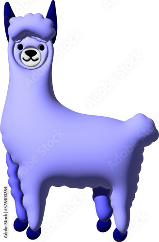 3d blue lama