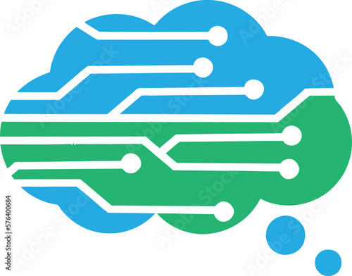 digital cloud brain logo
