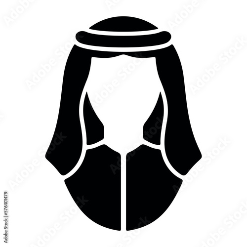 Arabic man icon. Outline illustration of arabic man vector icon for web