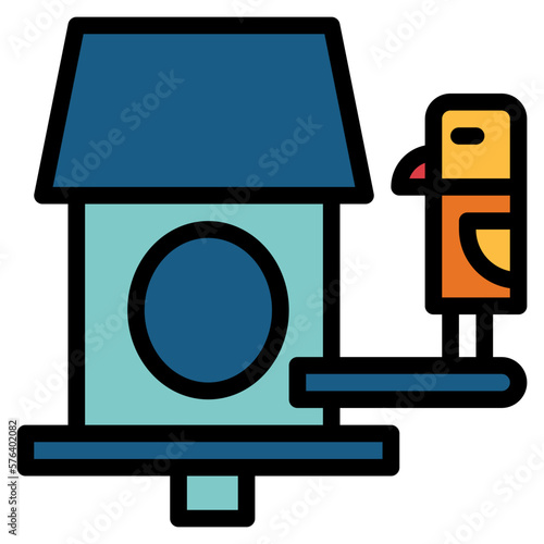 birdhouse filled outline icon style