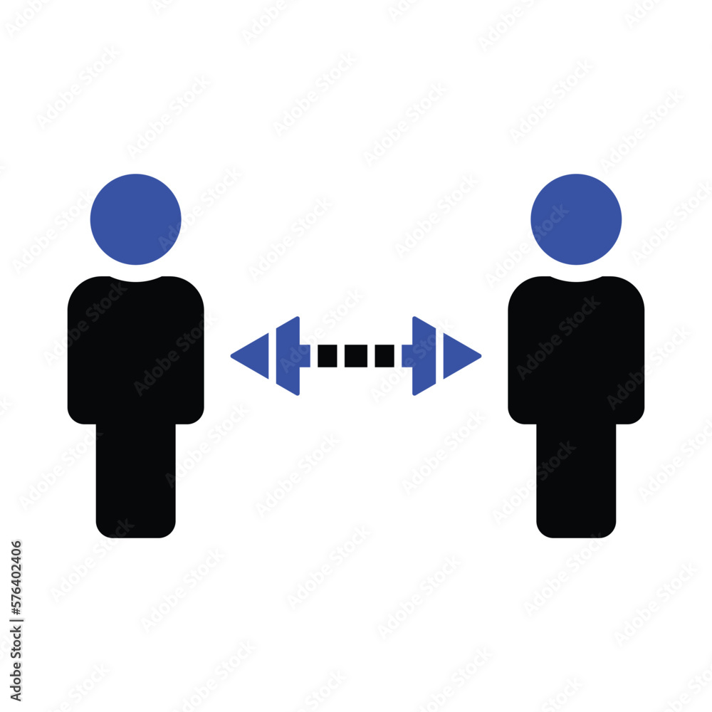 Social Distancing Sign Icon Social Distancing Sign Icon