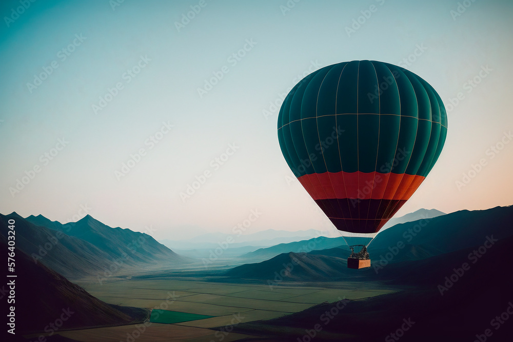 Air Balloon in the sky. Generative ai.