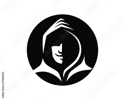 Simple Symbol of Hacker with Dark Hood Silhouette