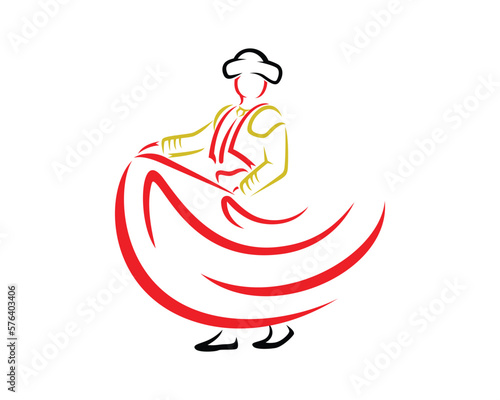 Matador Illustration with Silhouette Style