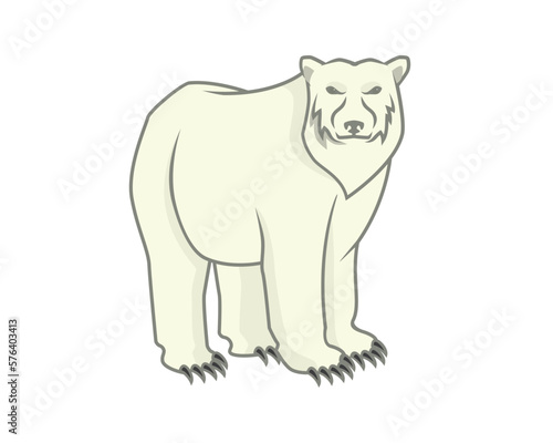 Polar Bear with Standing and Staring Gesture Illustration © mayantara