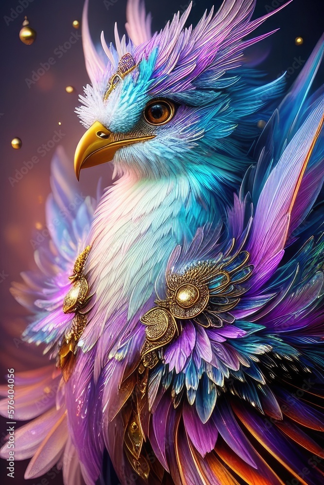 Fantastic bird in a fairytale style