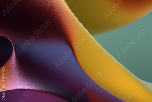 Luxury concept abstract curvy lines background with 3d effect. Ai generated art.
