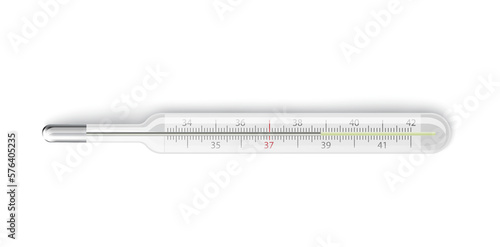 Medical glass mercury thermometer a vector realistic isolated illustration photo