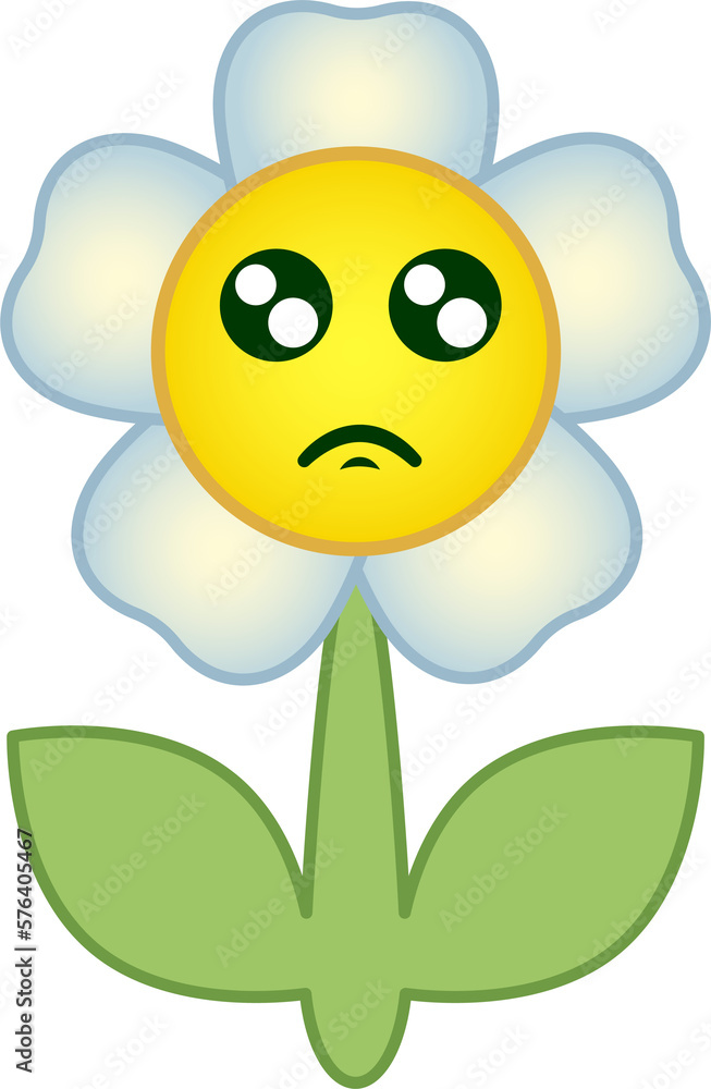 Flower emoticon. Flower cartoon character with face. PNG with transparent background Flower emoticon. Flower cartoon character with face. PNG with transparent background